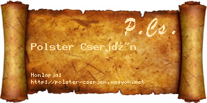 Polster Cserjén névjegykártya